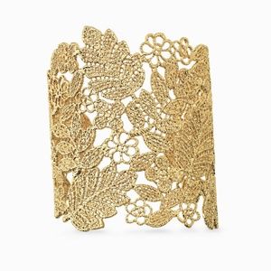 Stella and Dot Gold Cuff Bracelet - Chantilly Lace